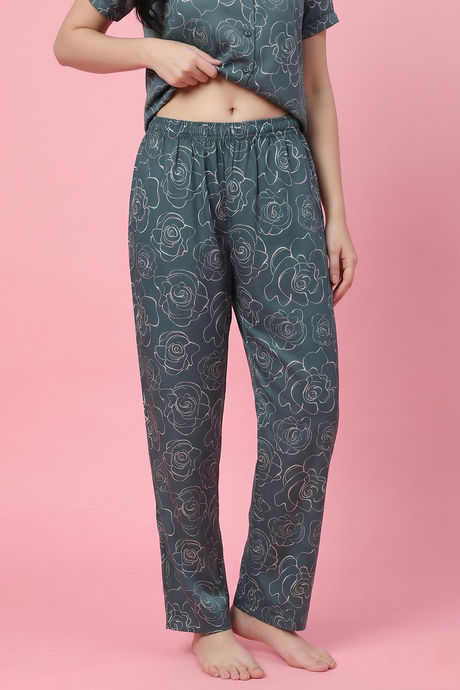 Zivame Satin Pyjama Set - Sagebrush Green — image 5